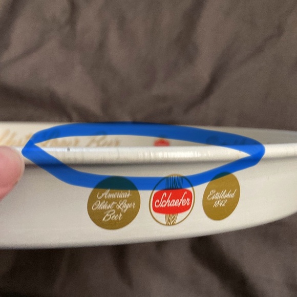 SCHAEFER BEER METAL SERVING TRAY WHITE COLOR VINTAGE - Picture 6 of 12